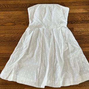 White Polka Dot Strapless Dress